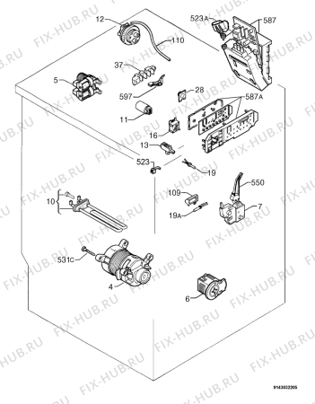 Взрыв-схема стиральной машины Privileg 237296_20568 - Схема узла Electrical equipment 268