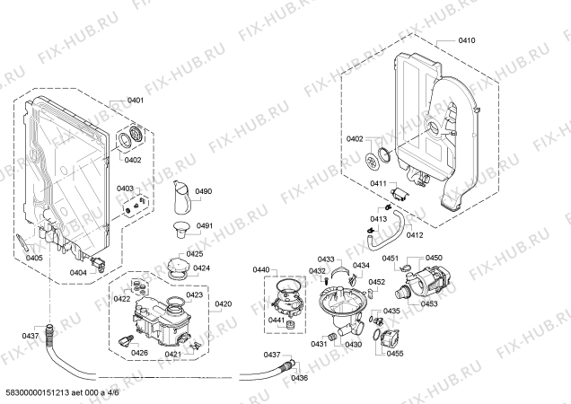 Взрыв-схема посудомоечной машины Neff S42M69N3EU - Схема узла 04