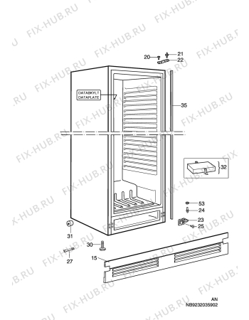 Взрыв-схема холодильника Aeg S72358-KA - Схема узла C10 Cabinet