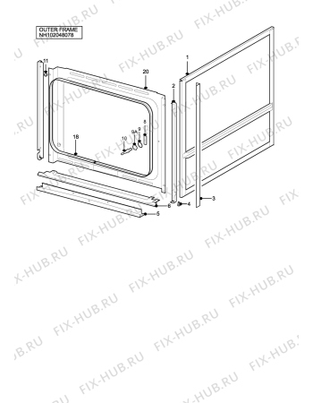 Взрыв-схема плиты (духовки) Electrolux EOS5330RX - Схема узла H10 Outer Frame