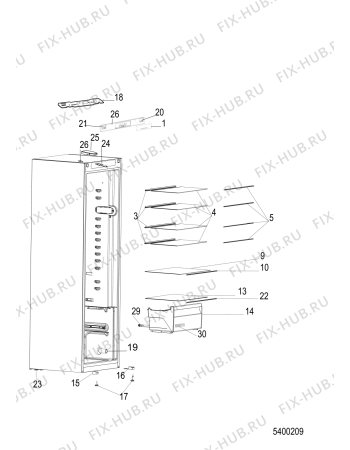 Взрыв-схема холодильника Indesit SI81DWD (F096327) - Схема узла