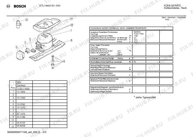 Взрыв-схема холодильника Bosch KTL14441 - Схема узла 02