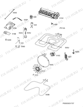 Взрыв-схема плиты (духовки) Aeg Electrolux BE7614000M - Схема узла Electrical equipment