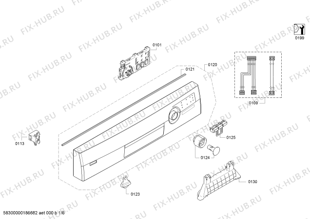 Схема №1 VVD25W10EU с изображением Панель управления для посудомойки Bosch 00742777