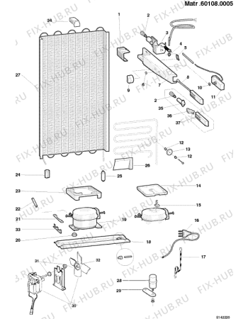 Схема №1 RG2330Y (F021805) с изображением Элемент корпуса для холодильника Indesit C00064575