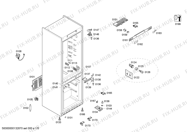 Схема №2 KGN56A70NE с изображением Дверь морозильной камеры для холодильника Bosch 00247182