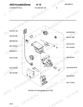 Взрыв-схема стиральной машины Aeg LAVB1100 W - Схема узла Electrical equipment 268