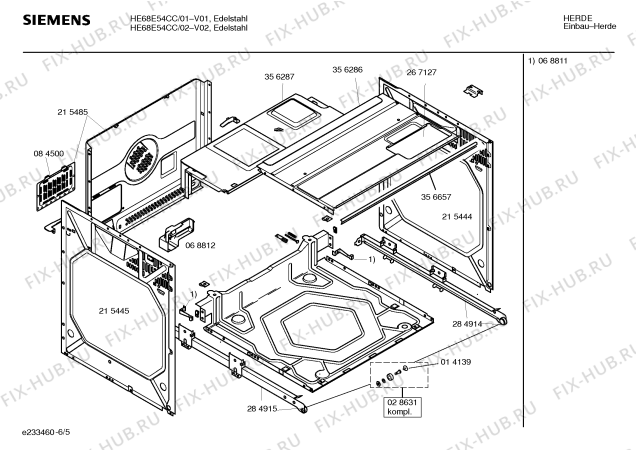 Схема №2 HE68E54CC с изображением Инструкция по эксплуатации для духового шкафа Siemens 00527093