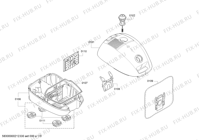 Схема №2 BGL3A338 Bosch GL-30 с изображением Крышка для мини-пылесоса Bosch 11029100