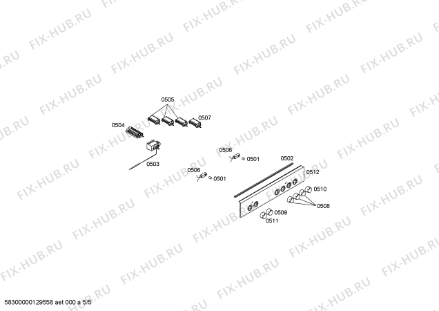 Схема №1 HSN120020E с изображением Панель управления для плиты (духовки) Bosch 00668292