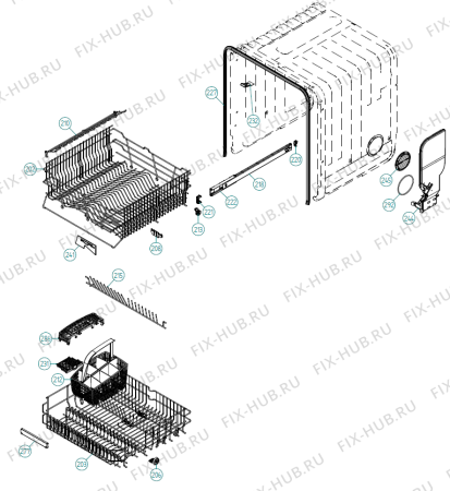 Взрыв-схема посудомоечной машины Asko D5122 IL   -SS Bi Soft (339243, DW70.1) - Схема узла 02