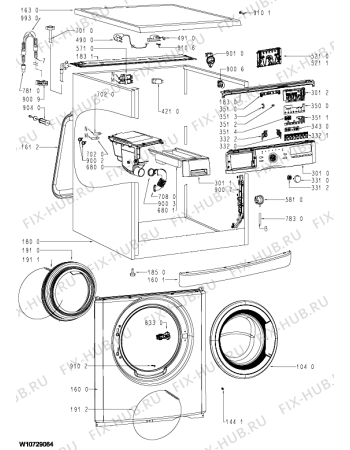 Схема №2 Chiara 1400 с изображением Блок управления для стиральной машины Whirlpool 488000520389