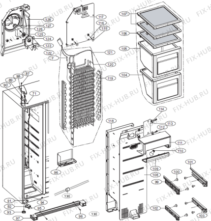 Взрыв-схема холодильника Gorenje NRS85557E (244307, HRF661FF/ASS) - Схема узла 04