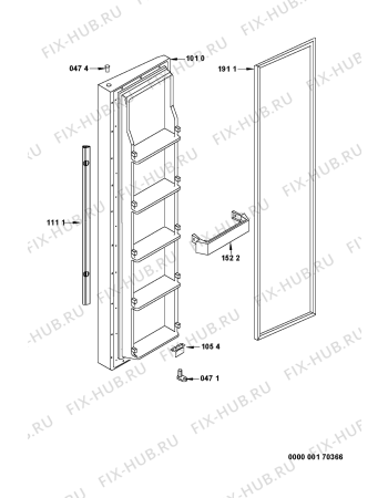 Схема №1 S25C FTT3 X с изображением Дверца для холодильной камеры Whirlpool 481241619496