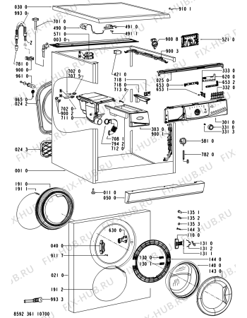 Схема №1 AWO/D 1009 EX с изображением Декоративная панель для стиральной машины Whirlpool 480111102291