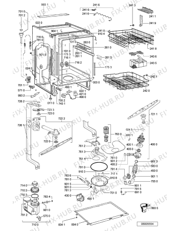 Схема №1 ADP 4300/1 WH с изображением Панель для посудомоечной машины Whirlpool 481245373376