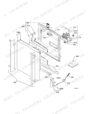Взрыв-схема посудомоечной машины Aeg FAV5560-B - Схема узла Door 003