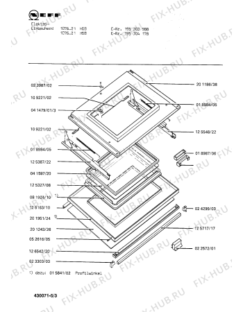 Взрыв-схема плиты (духовки) Neff 195304178 1076.21HSB - Схема узла 03
