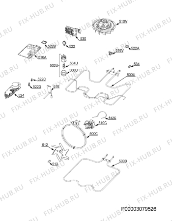 Взрыв-схема плиты (духовки) Aeg BP530300WM - Схема узла Electrical equipment