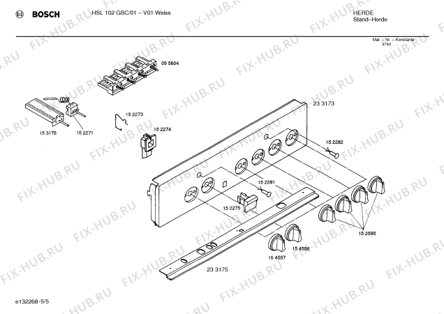 Схема №1 HSL102GSC с изображением Инструкция по эксплуатации для духового шкафа Bosch 00519701