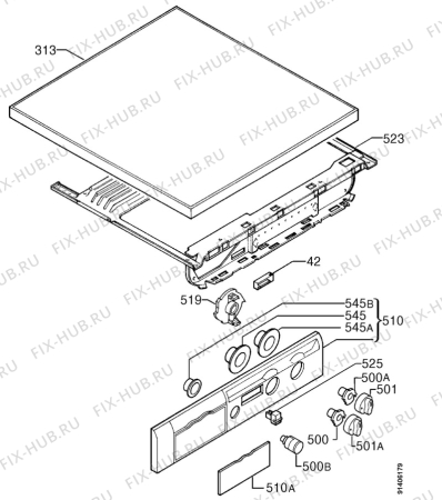 Взрыв-схема стиральной машины Zanussi WDS872 - Схема узла Command panel 037