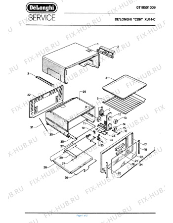 Схема №1 XU14C с изображением Регулятор для плиты (духовки) DELONGHI 592514