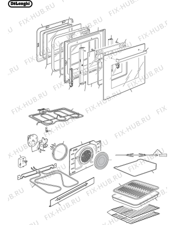 Взрыв-схема плиты (духовки) Delonghi Australia DE609MP - Схема узла 2