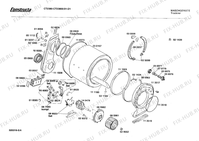 Схема №1 CT23800 CT2380 с изображением Панель для сушилки Bosch 00270437