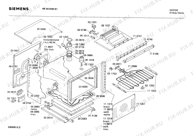 Взрыв-схема плиты (духовки) Siemens HE051536 - Схема узла 02