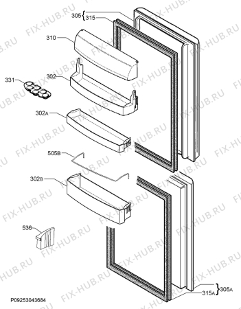 Взрыв-схема холодильника Aeg Electrolux S70360KG2 - Схема узла Door 003