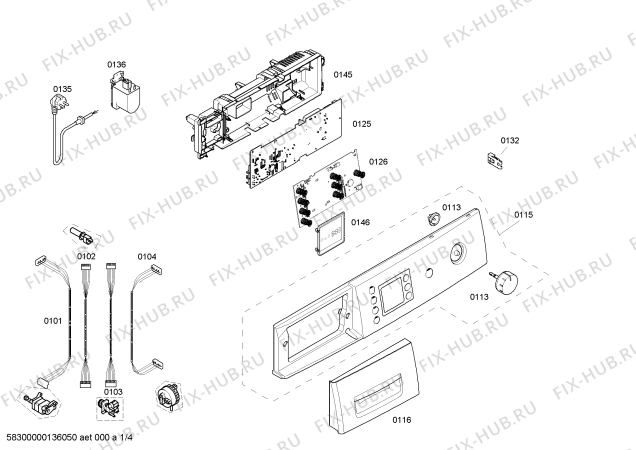 Схема №1 WAE32460FG Bosch Maxx 6 с изображением Панель управления для стиральной машины Bosch 00667244