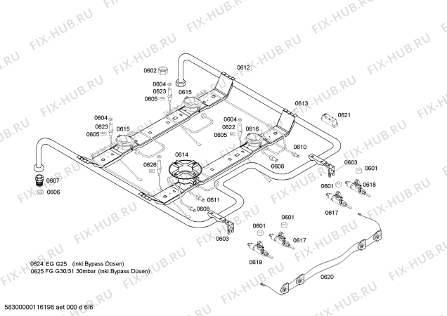 Взрыв-схема плиты (духовки) Bosch HSV744026N - Схема узла 06