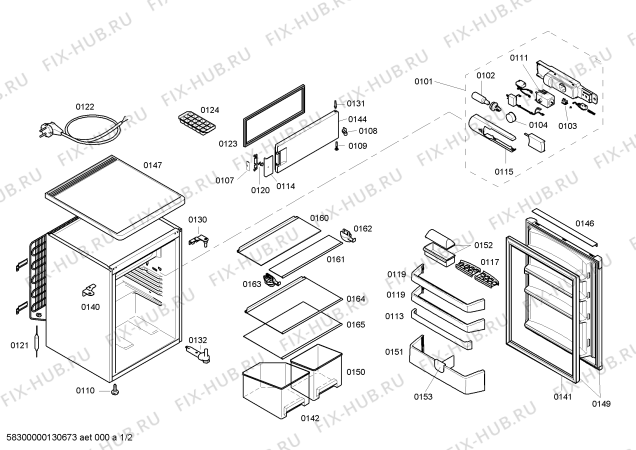 Схема №1 KTL16A50 с изображением Столешница для холодильника Bosch 00680745