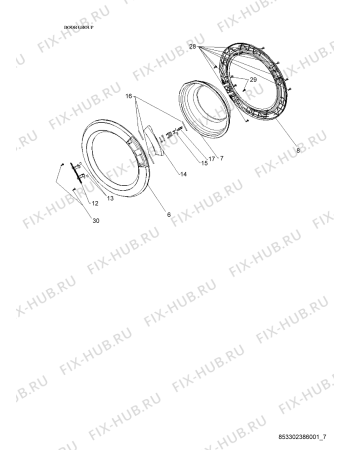 Схема №3 AWG6081/M с изображением Ручка (крючок) люка для стиральной машины Whirlpool 482000009820