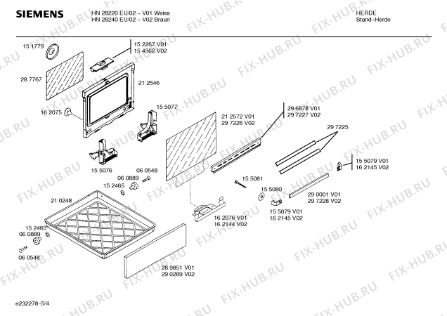 Схема №1 HN28220SF с изображением Стеклокерамика для духового шкафа Siemens 00212629