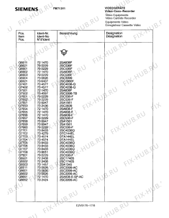 Взрыв-схема видеотехники Siemens FM713V1 - Схема узла 09