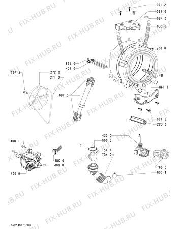 Схема №1 AWO/D 6720 с изображением Обшивка для стиралки Whirlpool 481245217608