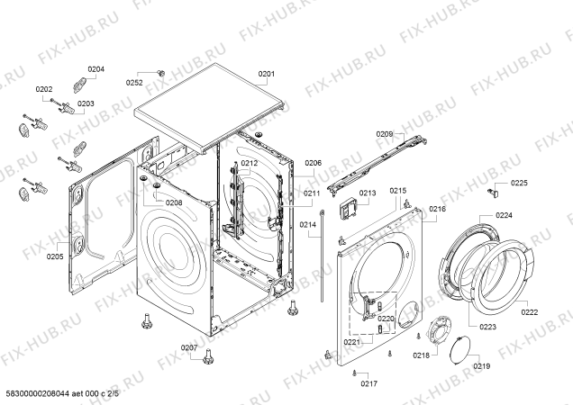 Схема №1 WAT2848SEG с изображением Рама люка для стиральной машины Bosch 11012115