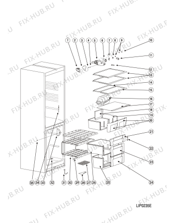 Взрыв-схема холодильника Indesit SB185 (F044120) - Схема узла