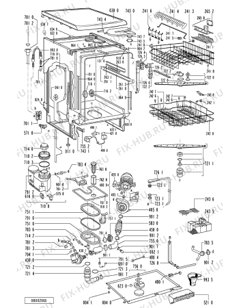Схема №1 ADP 5962 BR с изображением Панель для посудомоечной машины Whirlpool 481245371126