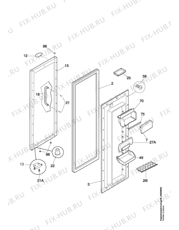 Взрыв-схема холодильника Aeg S8088 4KG0 - Схема узла Refrigerator door