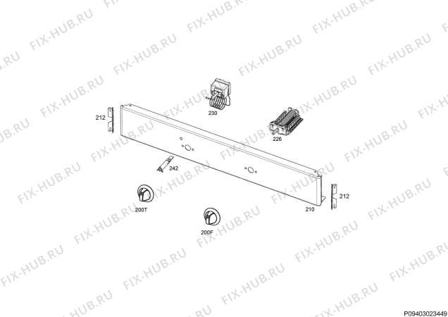 Взрыв-схема плиты (духовки) Electrolux EKI60303HW - Схема узла Command panel 037