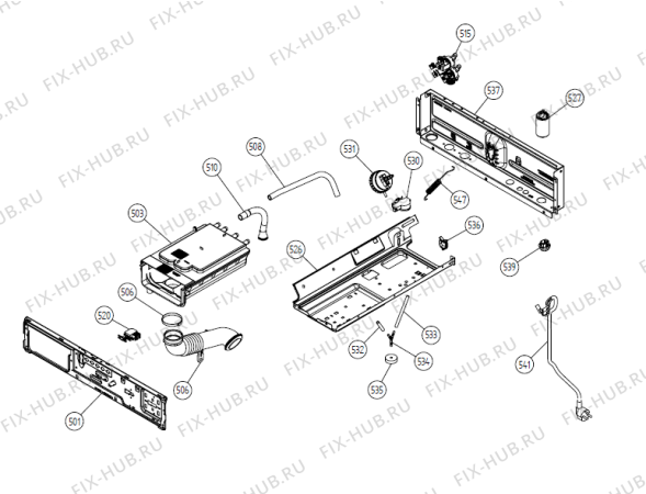 Взрыв-схема стиральной машины Gorenje W6342 DK   -White #2101747 (900003127, WM25.3) - Схема узла 05