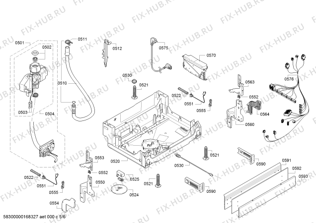 Взрыв-схема посудомоечной машины Bosch SMU58L08SK SilencePlus - Схема узла 05