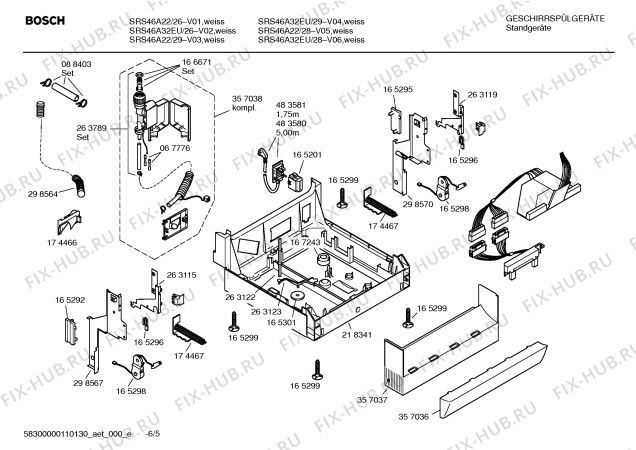 Схема №1 SRS4002GB с изображением Столешница для посудомойки Bosch 00215752