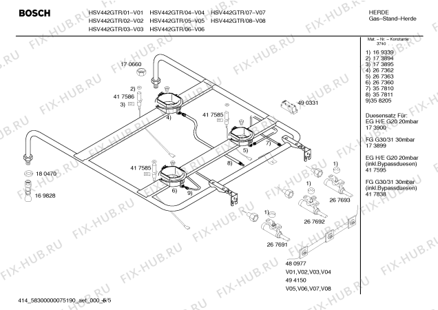 Схема №1 HSV442GBY Bosch с изображением Ручка управления духовкой для духового шкафа Bosch 00188163