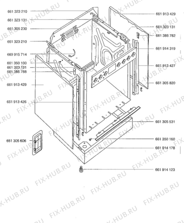 Взрыв-схема плиты (духовки) Aeg 5211V-D - Схема узла H10 Outer Frame