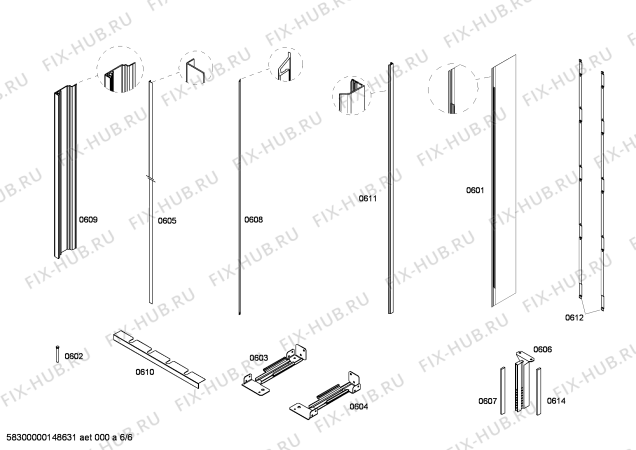 Схема №2 RC462700 с изображением Монтажный набор для холодильника Bosch 00700987