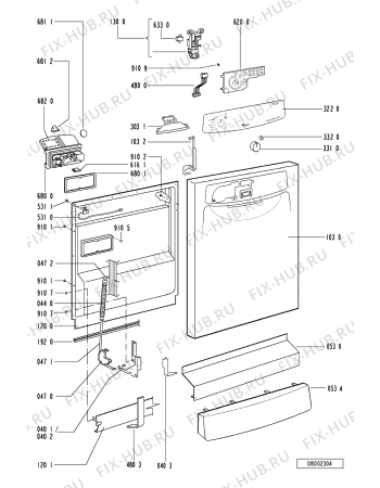 Схема №1 ADP 5640 WH с изображением Панель для посудомоечной машины Whirlpool 481245371244