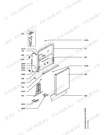Схема №1 FAV40850F с изображением Блок управления для посудомоечной машины Aeg 973911232639006